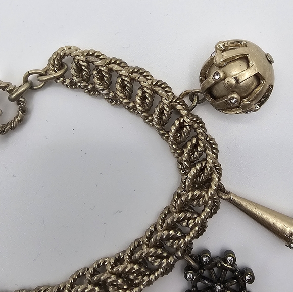 Banana Republic Nautical Rope Charm Bracelet T Clasp Bronze Brass - Picture 5 of 14